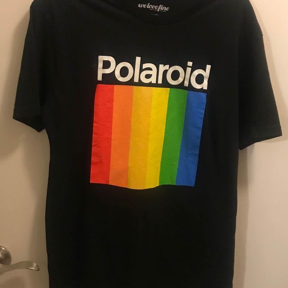 Men’s size Large black Polaroid t-shirt by We love fine - Picture 1 of 5